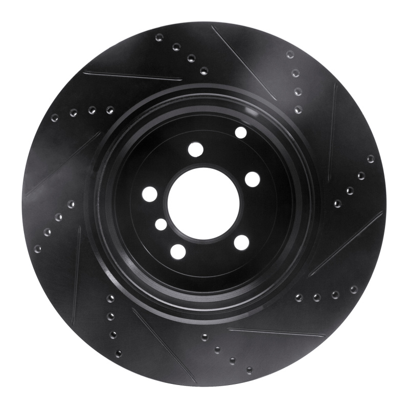 Land Rover Range Rover Brake Rotor (1) - Rear Left - R1 Concepts - Drilled & Slotted - Black - `10-`12